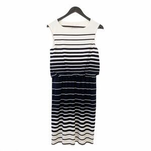 Liz Claiborne Navy White‎ Striped Blouson Dress